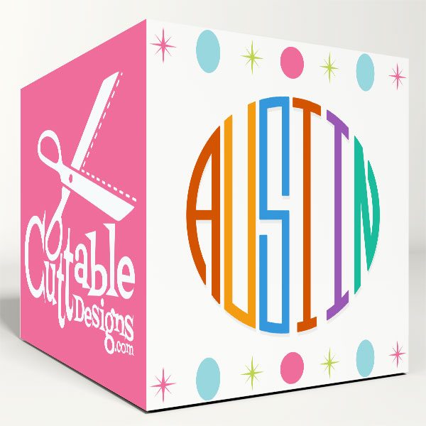 Six Letter Round Circle Cuttable Font