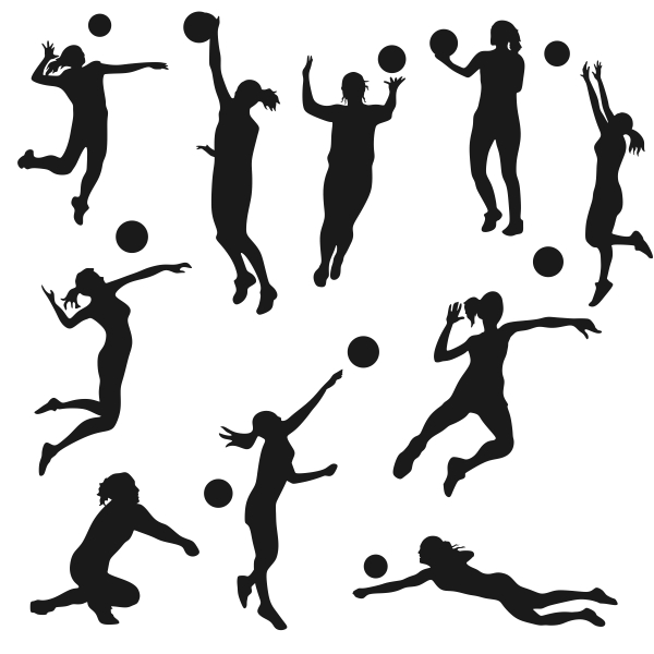 Volleyball Silhouette Cuttable Designs