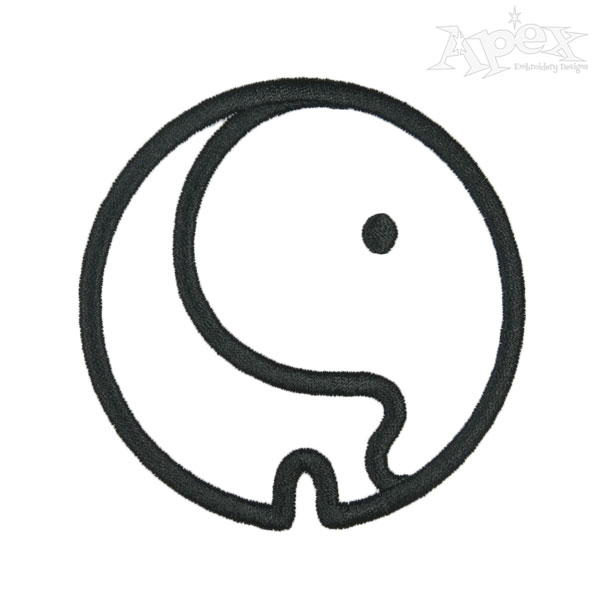 Round Elephant Embroidery Designs