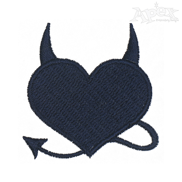 Devil Heart Embroidery Design