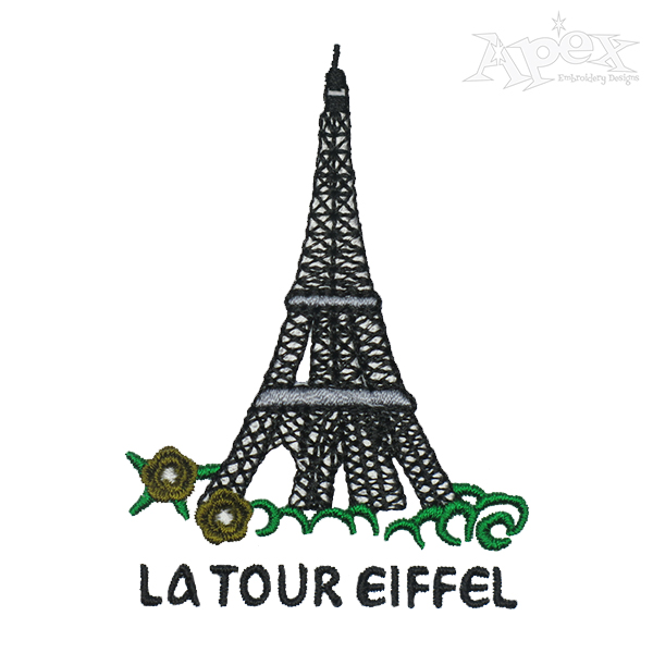 Paris Eiffel Tower Embroidery Design