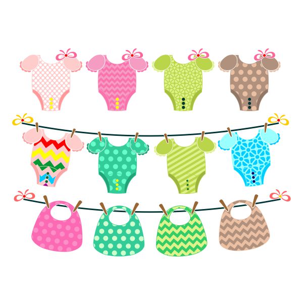 Baby Girl Clothing Laundry SVG Cuttable Design