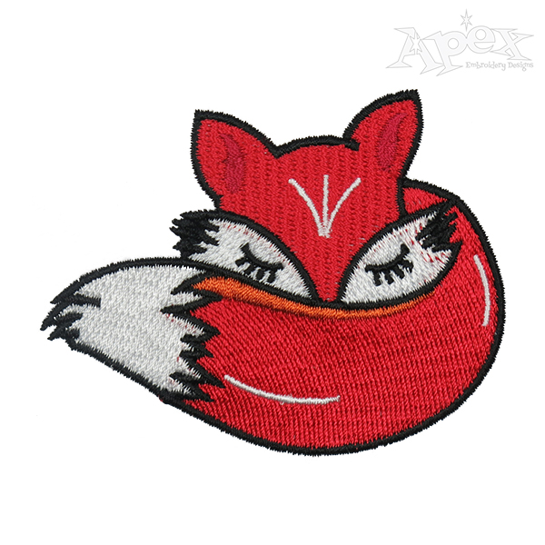 Sleeping Fox Embroidery Design