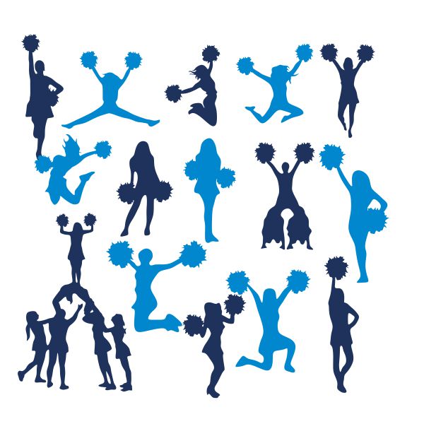 Cheerleading Silhouette Pack SVG Cuttable Design