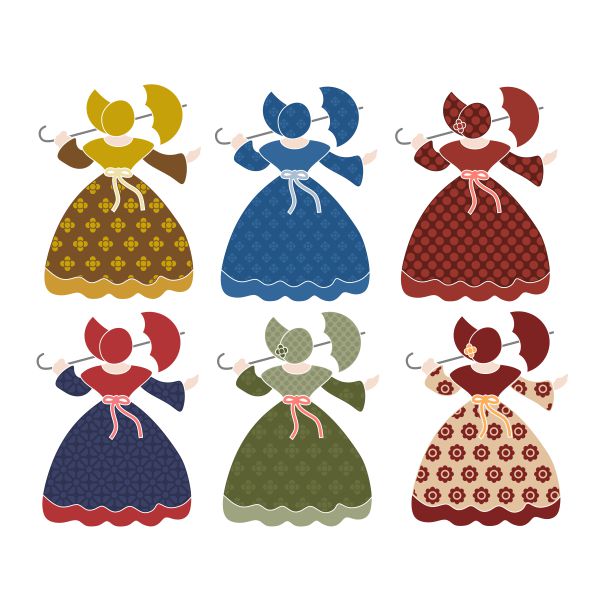 Pattern Sunbonnet Girls SVG Cuttable Design
