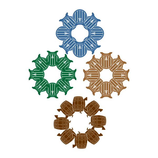Wine Barrel Circle Pattern SVG Cuttable Design