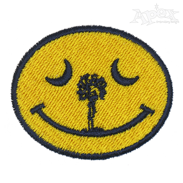 Smiling Palmetto Moon SC South Carolina Emboirdery Design