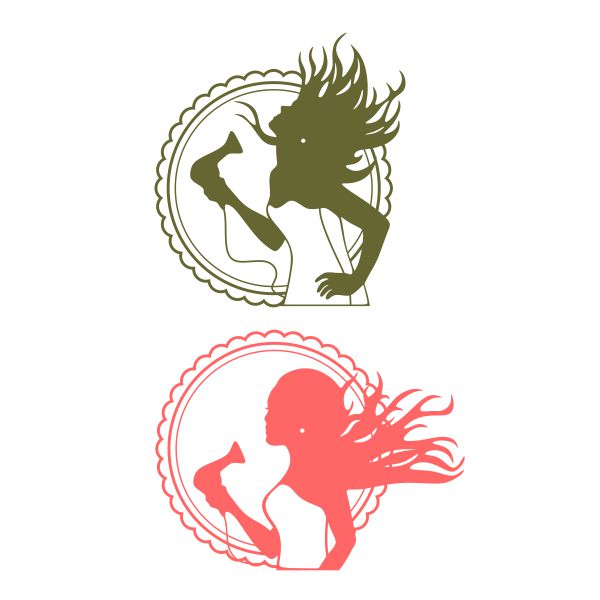 Hair Blowing Girl SVG Cuttable Design