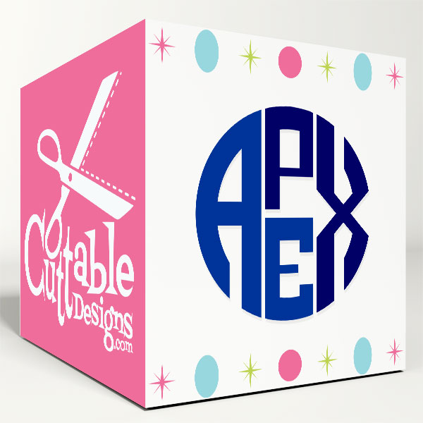 Four Letter Stacked Monogram SVG Cuttable Font