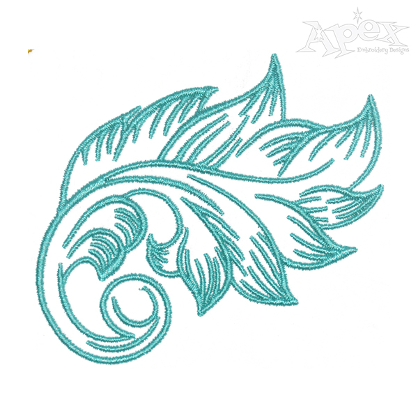 Vintage Decor Leaf Embroidery Design