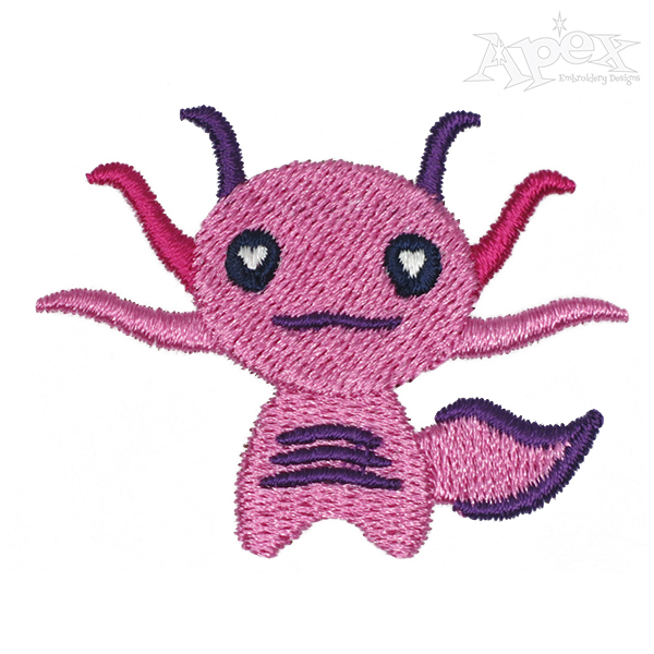 Axololt Walking Fish Embroidery Design