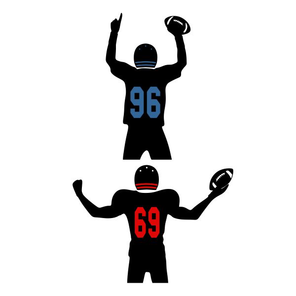 Football Player Silhouette SVG Cuttable Design