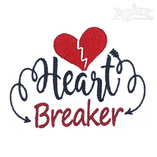 Heart Breaker Embroidery Design
