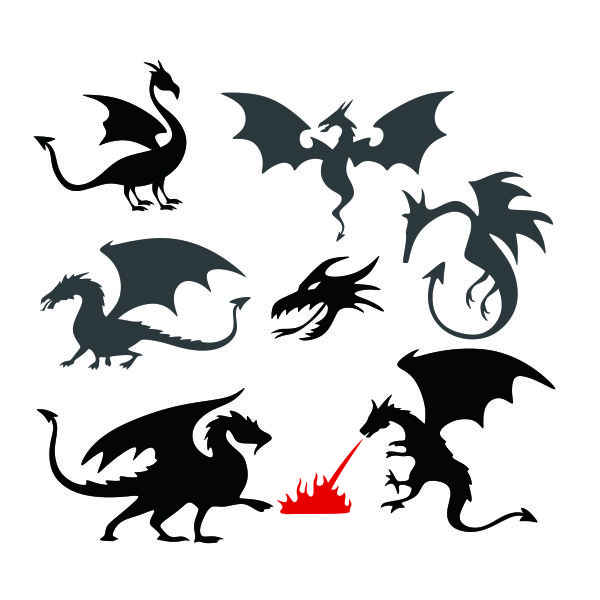 Dragon Pack SVG Cuttable Design