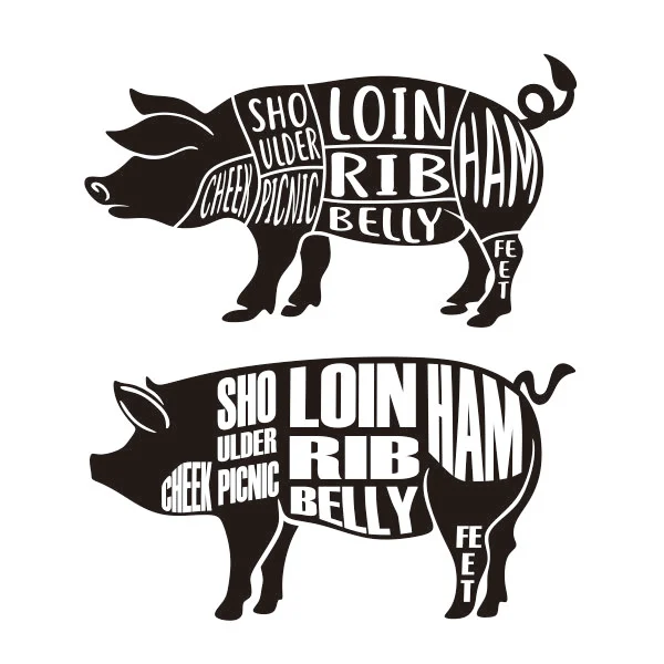 Pig Pork Butcher SVG Cuttable Design