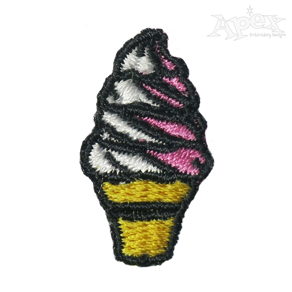 Ice Cream Cone Embroidery Design