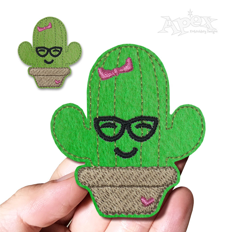 Succulent Sunglasses Feltie Embroidery Design