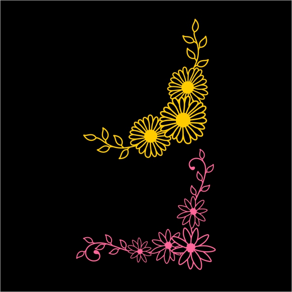 Daisy Florals Decor Cuttable Design