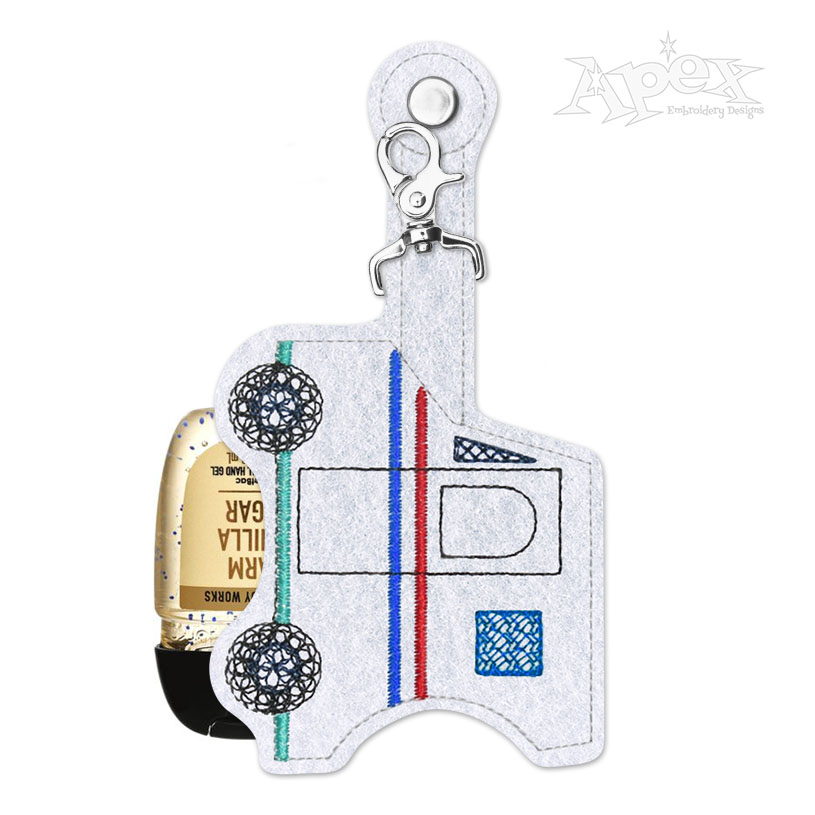 Mail Truck Hand Sanitizer Holder & Keychain ITH Embroidery Design