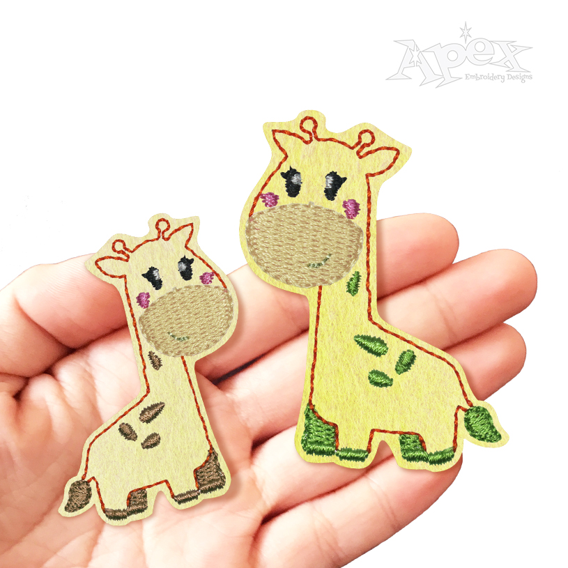 Adorable Giraffe Feltie ITH Embroidery Design