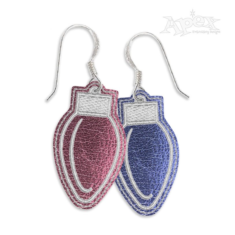 Christmas 2020 Ornament Bulb Earrings Free Standing Lace ITH Embroidery Design