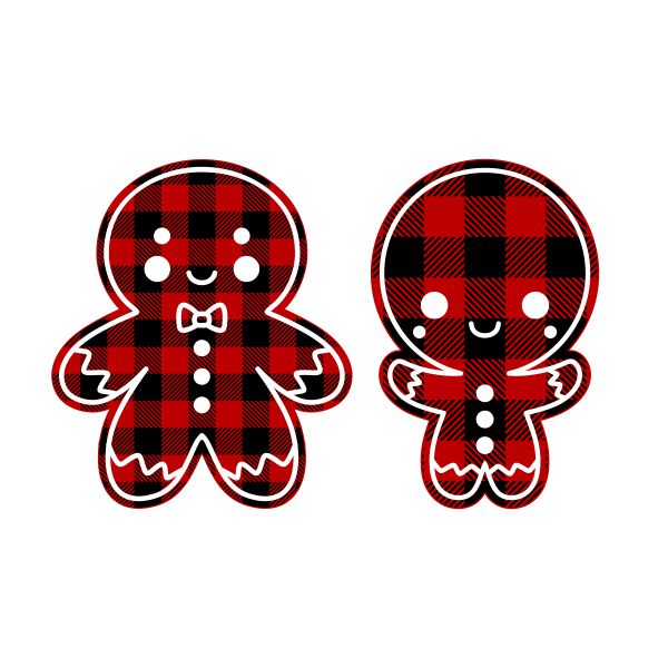 Plaid Pattern Gingerbread Cuttable Design