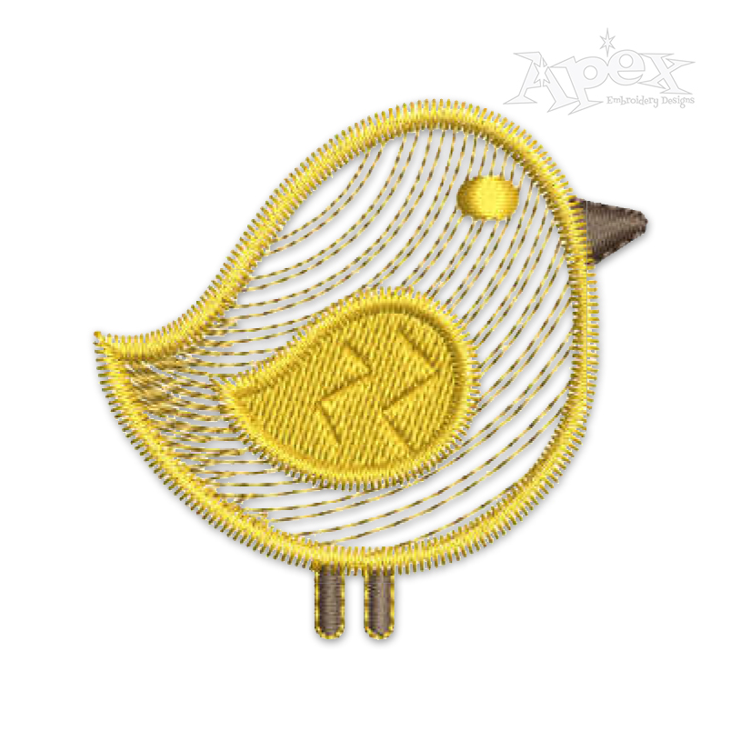 Cute Baby Bird Sketch Embroidery Design