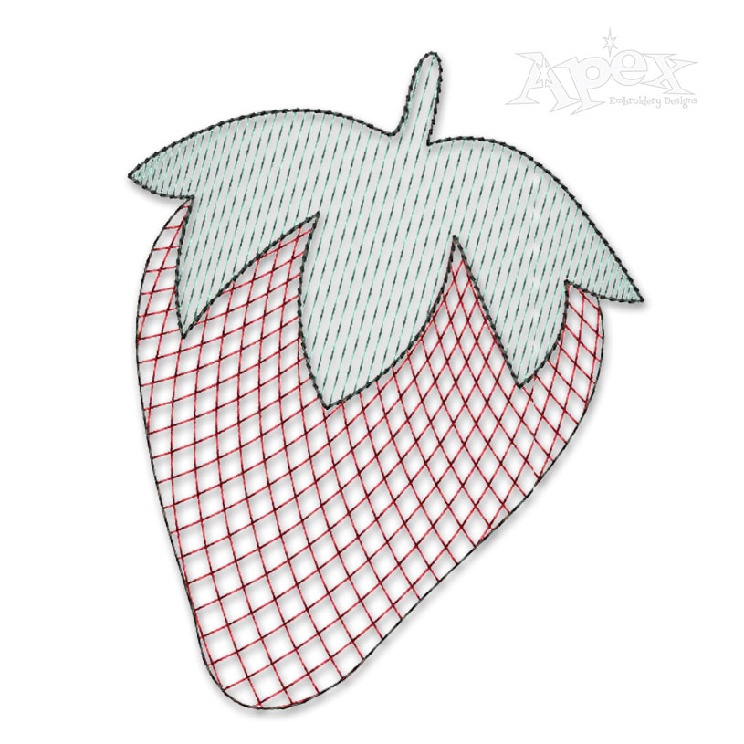 Strawberry Sketch Embroidery Design