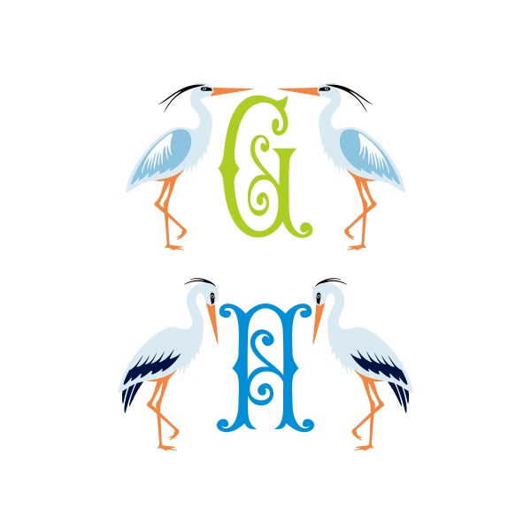 Blue Heron Frame Cuttable Design