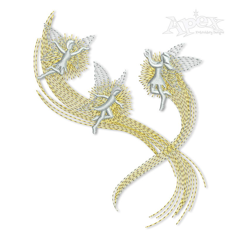 Flying Angels Embroidery Design