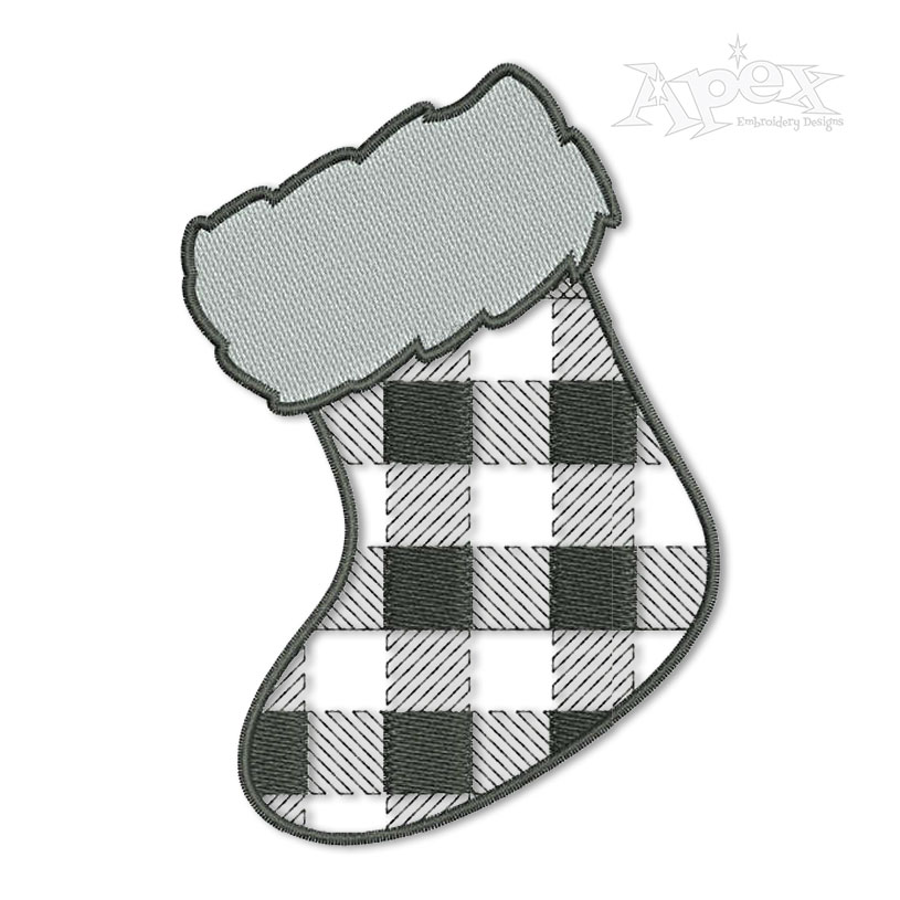 Buffalo Plaid Stocking Embroidery Design