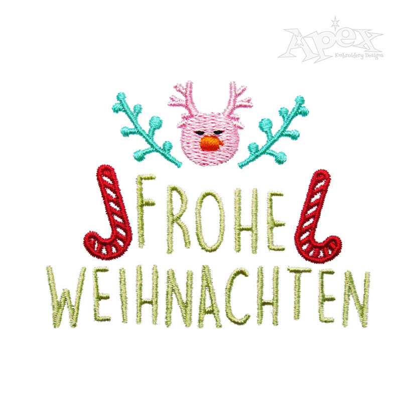 Frohe Weihnachten Embroidery Design