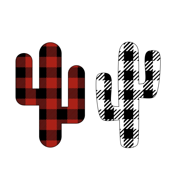 Plaid Pattern Cactus SVG Cuttable Designs