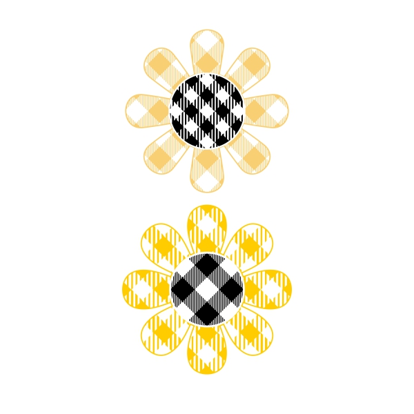 Plaid Pattern Daisy Flower SVG Cuttable Designs