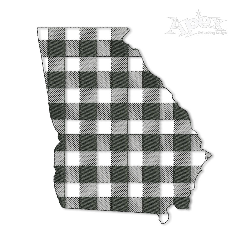 Plaid Georgia State Embroidery Design