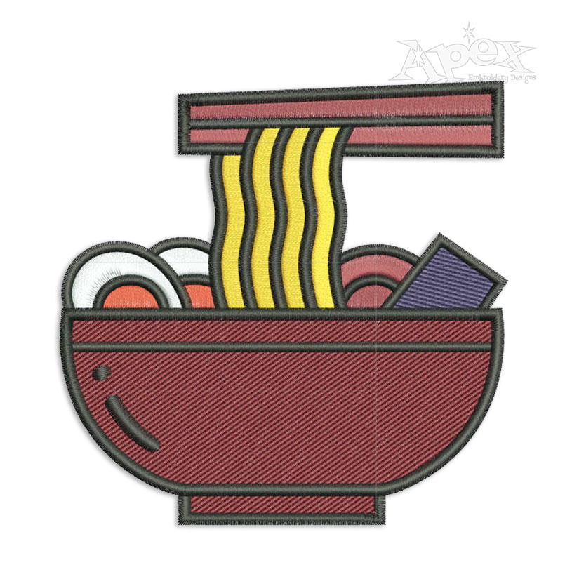 Ramen Bowl Embroidery Design
