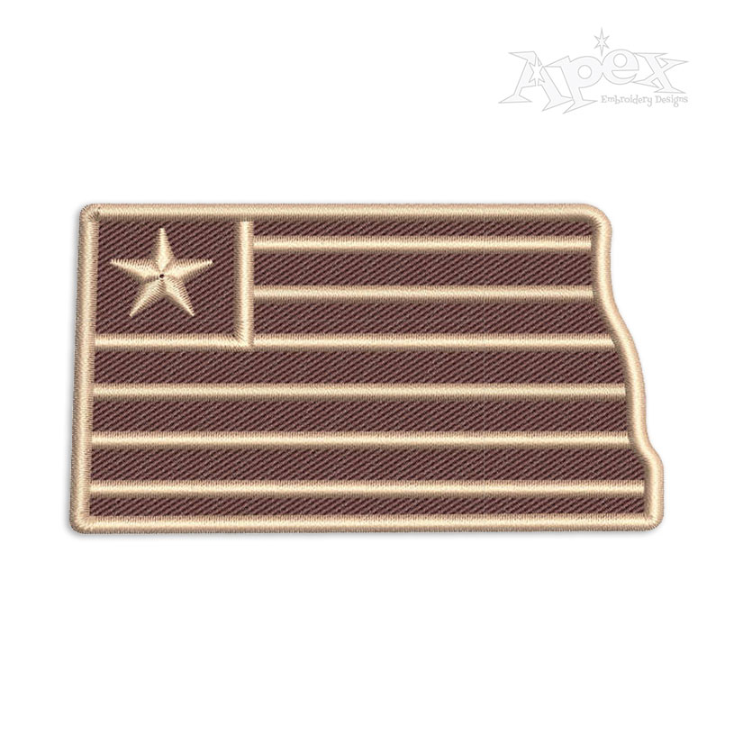 North Dakota Stripes Star State Embroidery Design