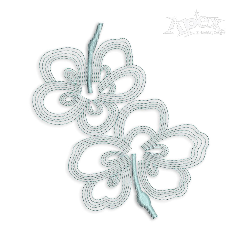 Hibiscus Flowers Sketch Embroidery Design