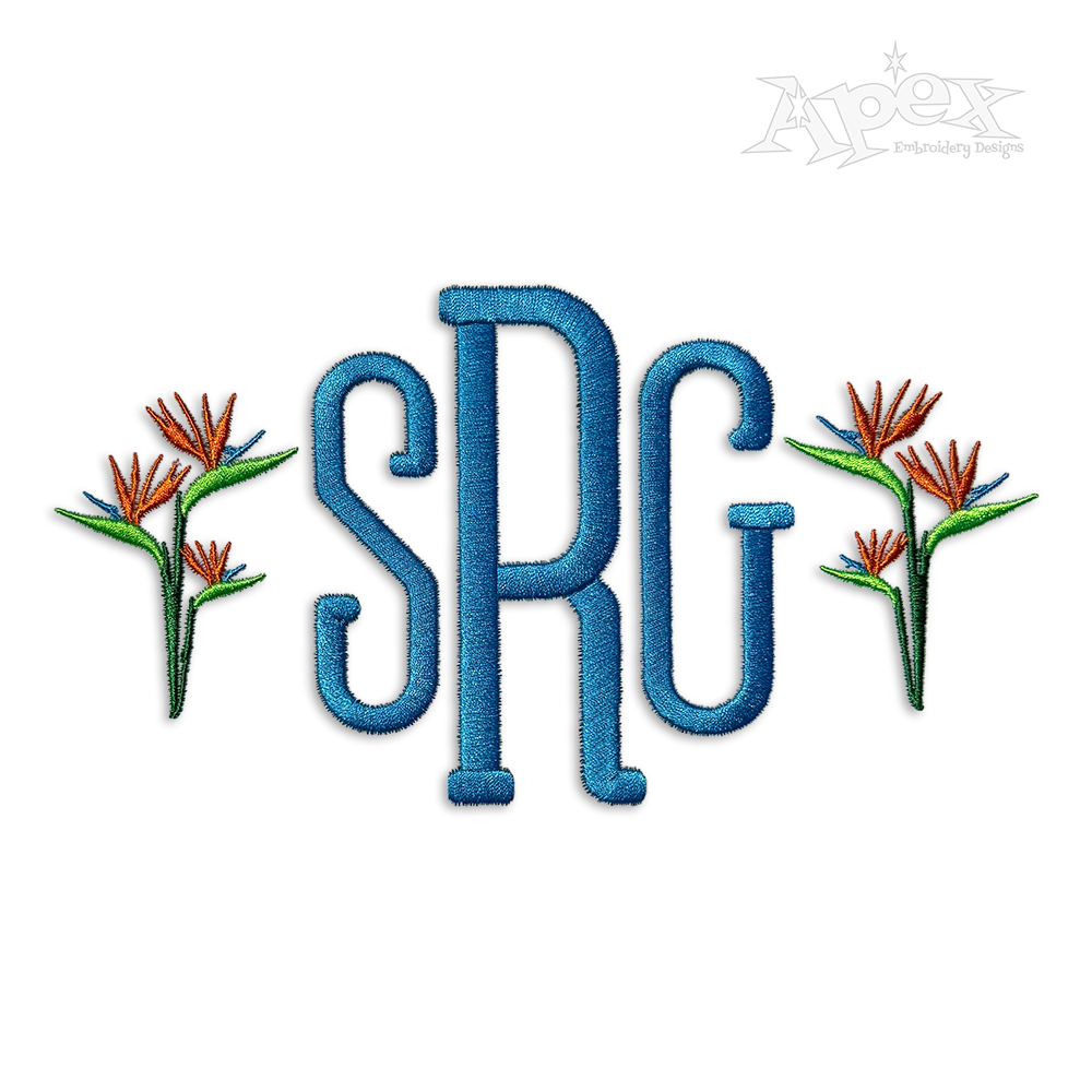 Bird of Paradise Flower Machine Embroidery Design by Apex