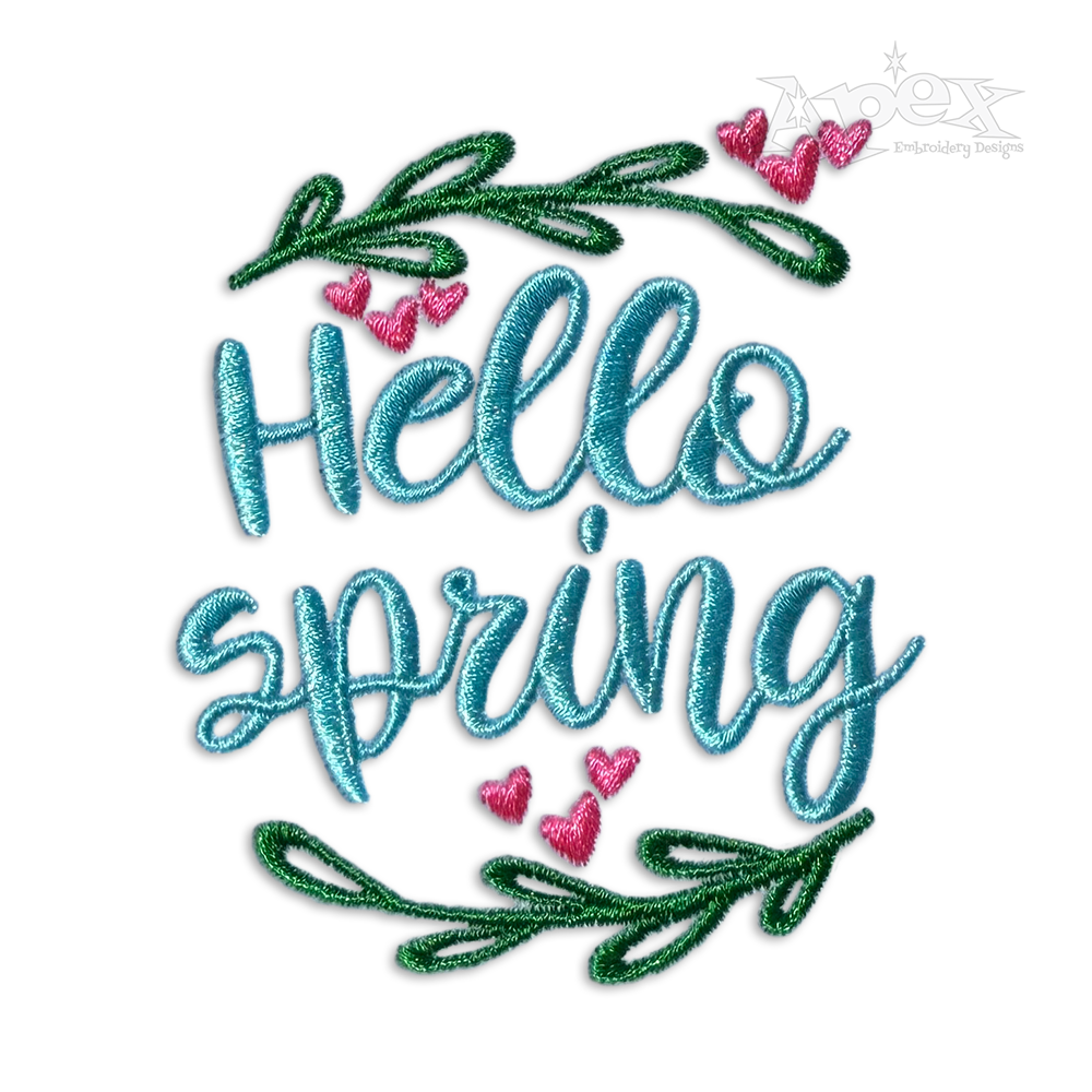 Hello Spring Machine Embroidery Design by Apex