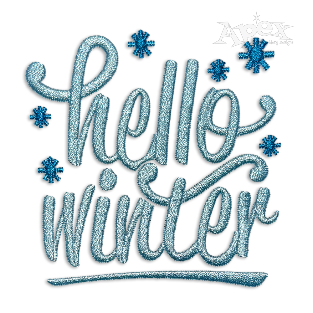Hello Winter Machine Embroidery Design by Apex