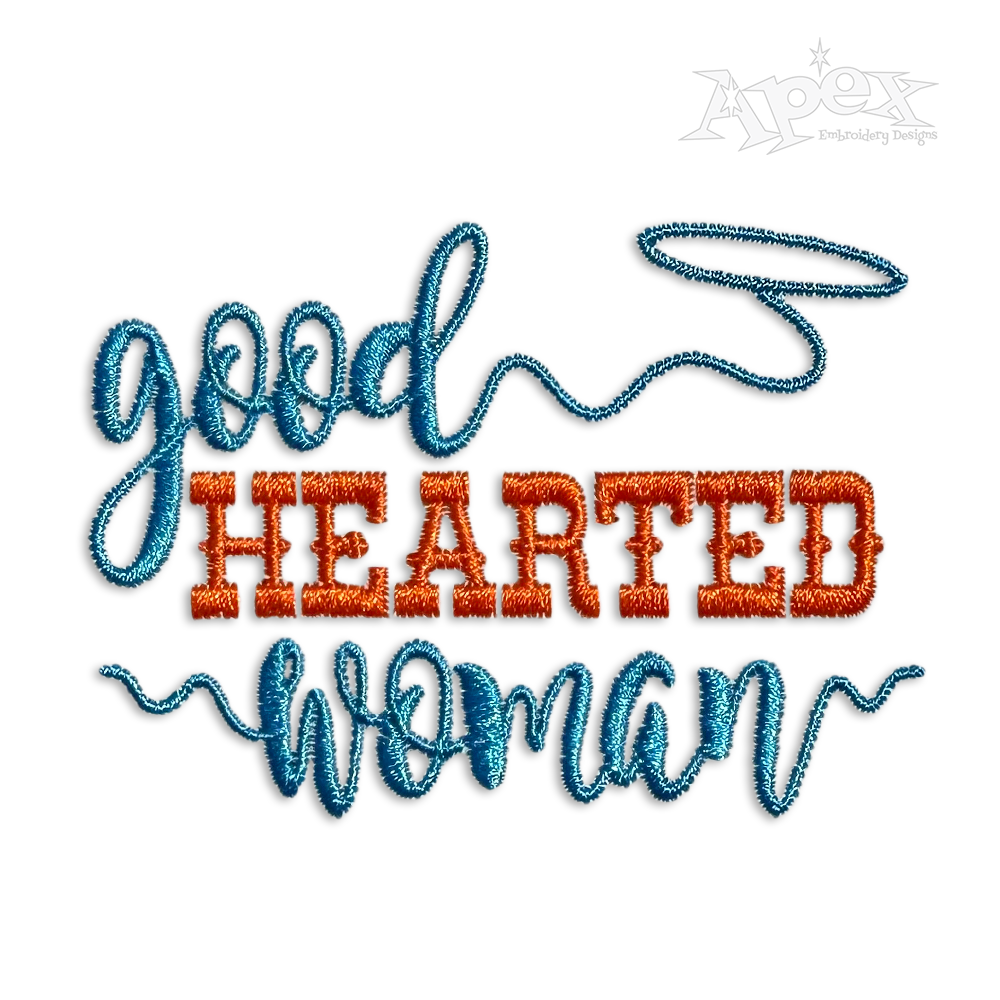 Shes a Good Hearted Woman Song Lyrics Machine Embroidery Designs