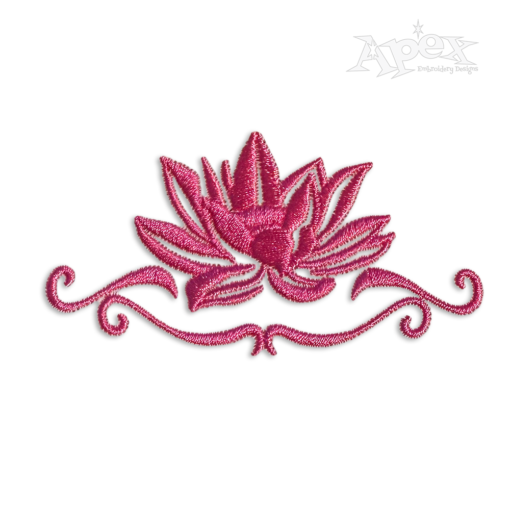 Lotus Flower Machine Embroidery Design - Apex