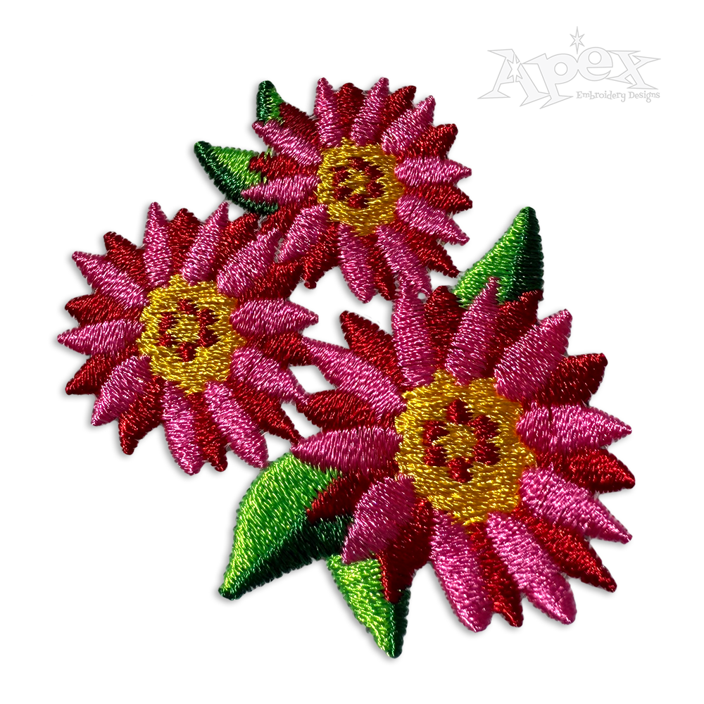 Flowers Poinsettia Machine Embroidery Design by Apex