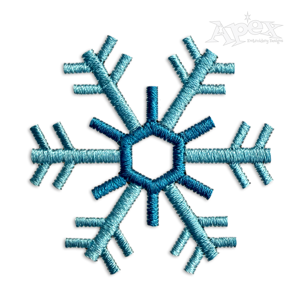 Snowflake Winter Snow Machine Embroidery Design by Apex