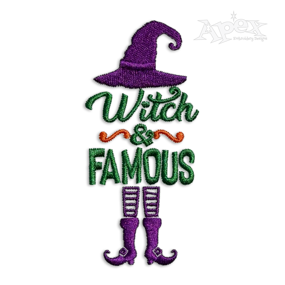 Witch and Famous Halloween Machine Embroidery Design