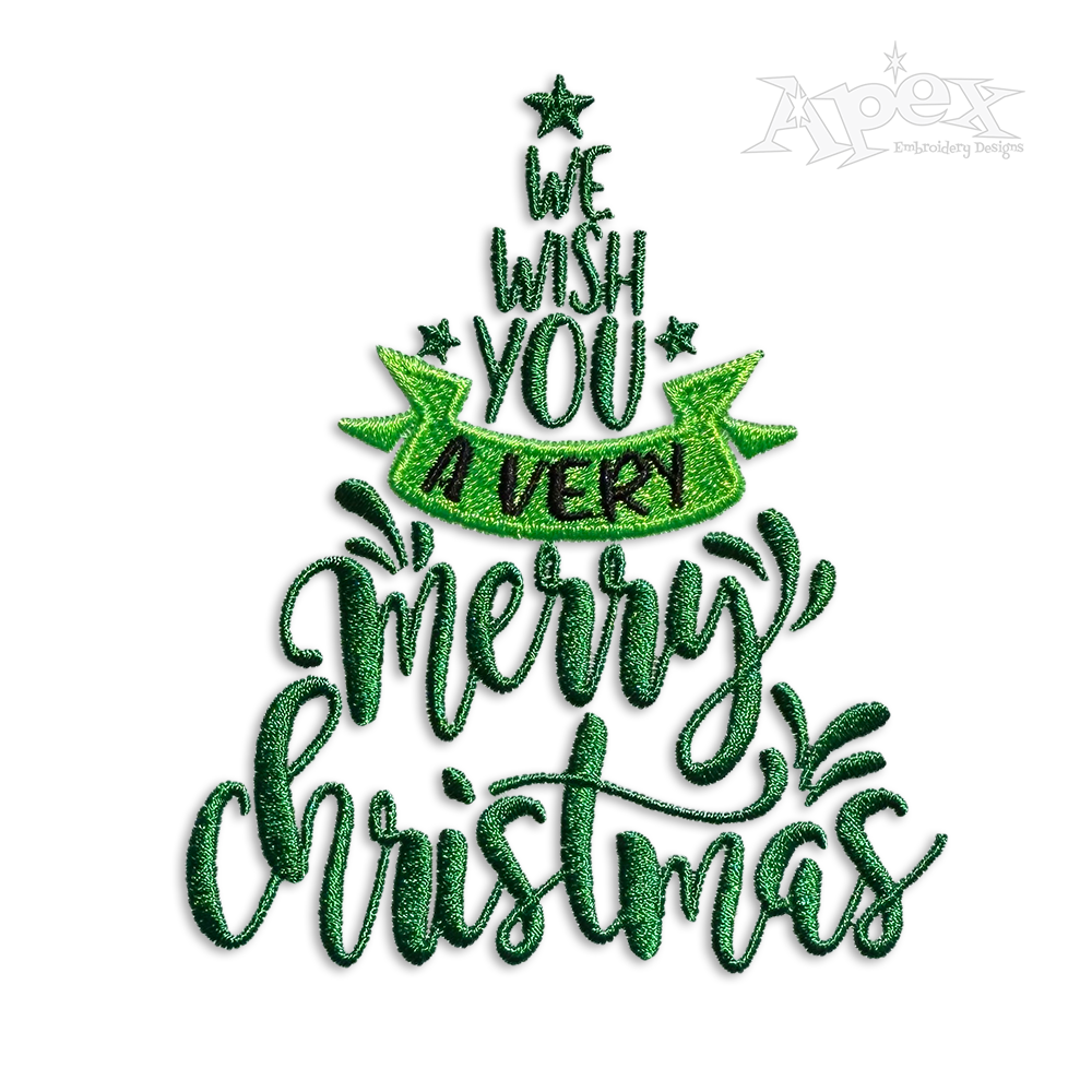 We Wish You a Very Merry Christmas Embroidery Design
