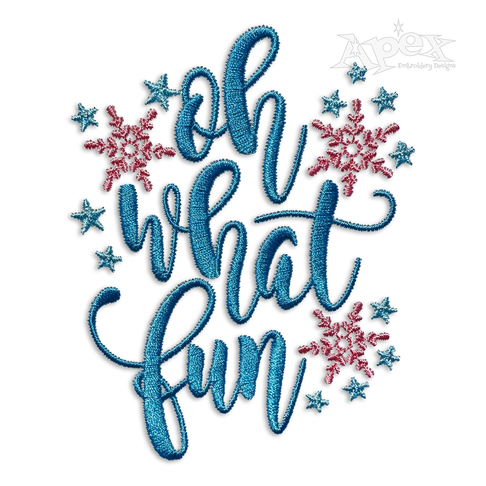 Oh What Fun Christmas Word Art Machine Embroidery Designs