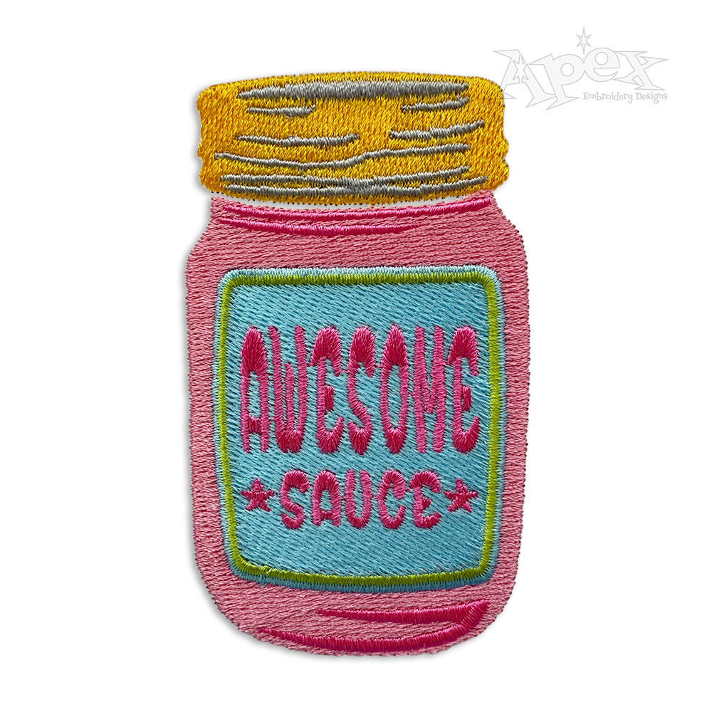 Awesome Sauce Jar Machine Embroidery Design by Apex