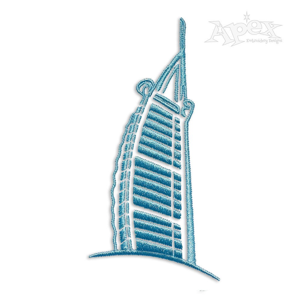 United Arab Emirates Dubai Skyscraper Embroidery Design